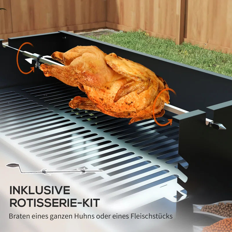 Laci 118Cm W Portable Charcoal Grill