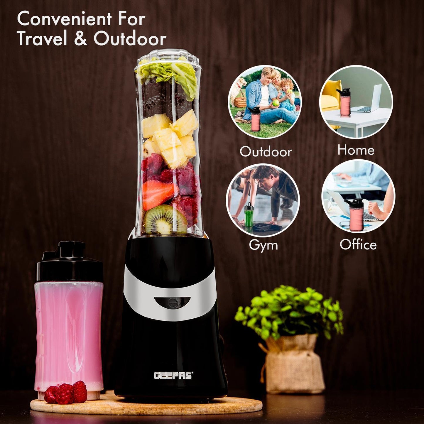 Personal Blender Smoothie Milkshake Maker Mini Travel Blender 2 Tritan Bottles