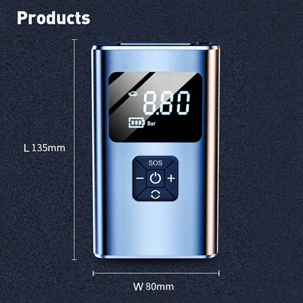 UK Car Tyre Inflator Cordless Digital Tire Air Compressor Pump USB Rechargeable