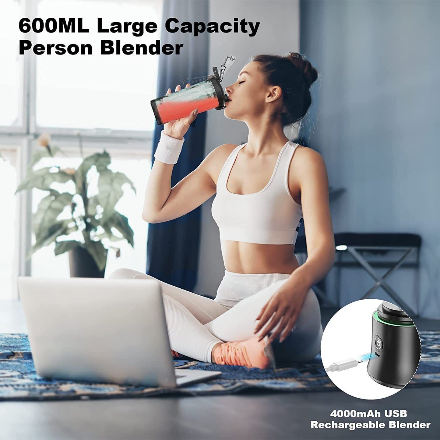 600Ml Electric Mini Juice Maker Portable Blender Smoothie Juicer Fruit Machine