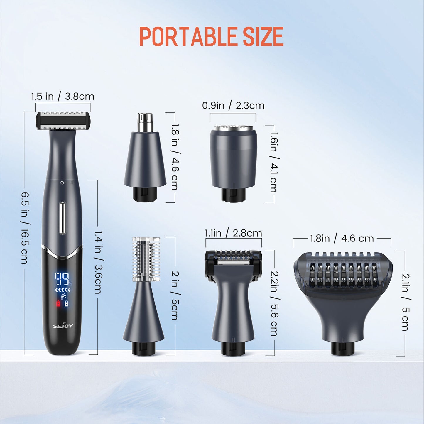 SEJOY 6In1 Electric Lady Shaver Painless Razor Bikini Trimmer Recharge Cordless