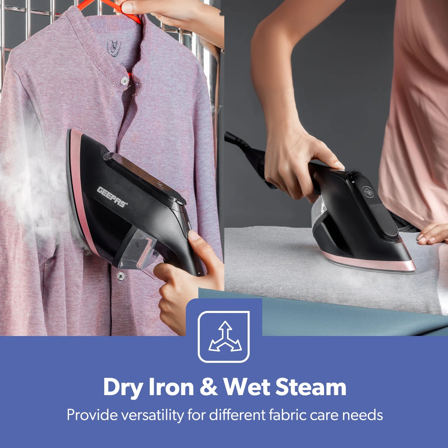 2-In-1 Handheld Wet and Dry Garment Steamer 1950W