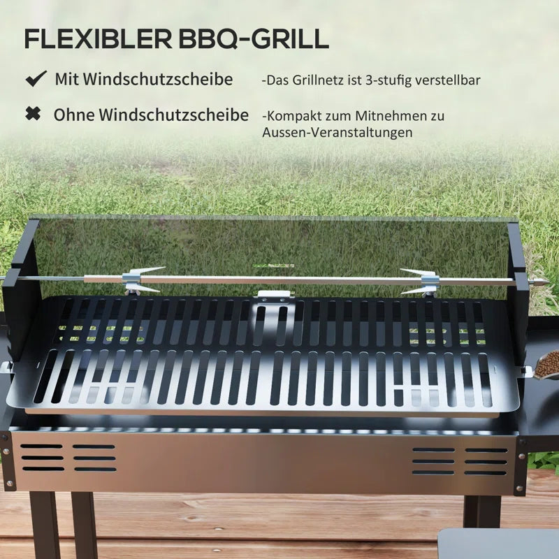 Laci 118Cm W Portable Charcoal Grill