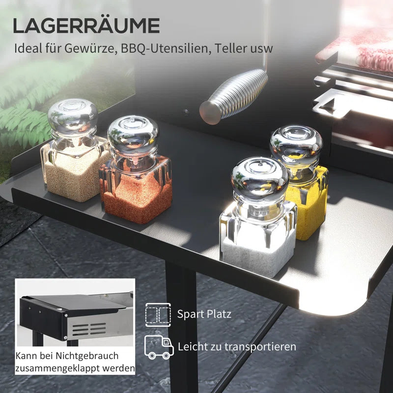 Laci 118Cm W Portable Charcoal Grill