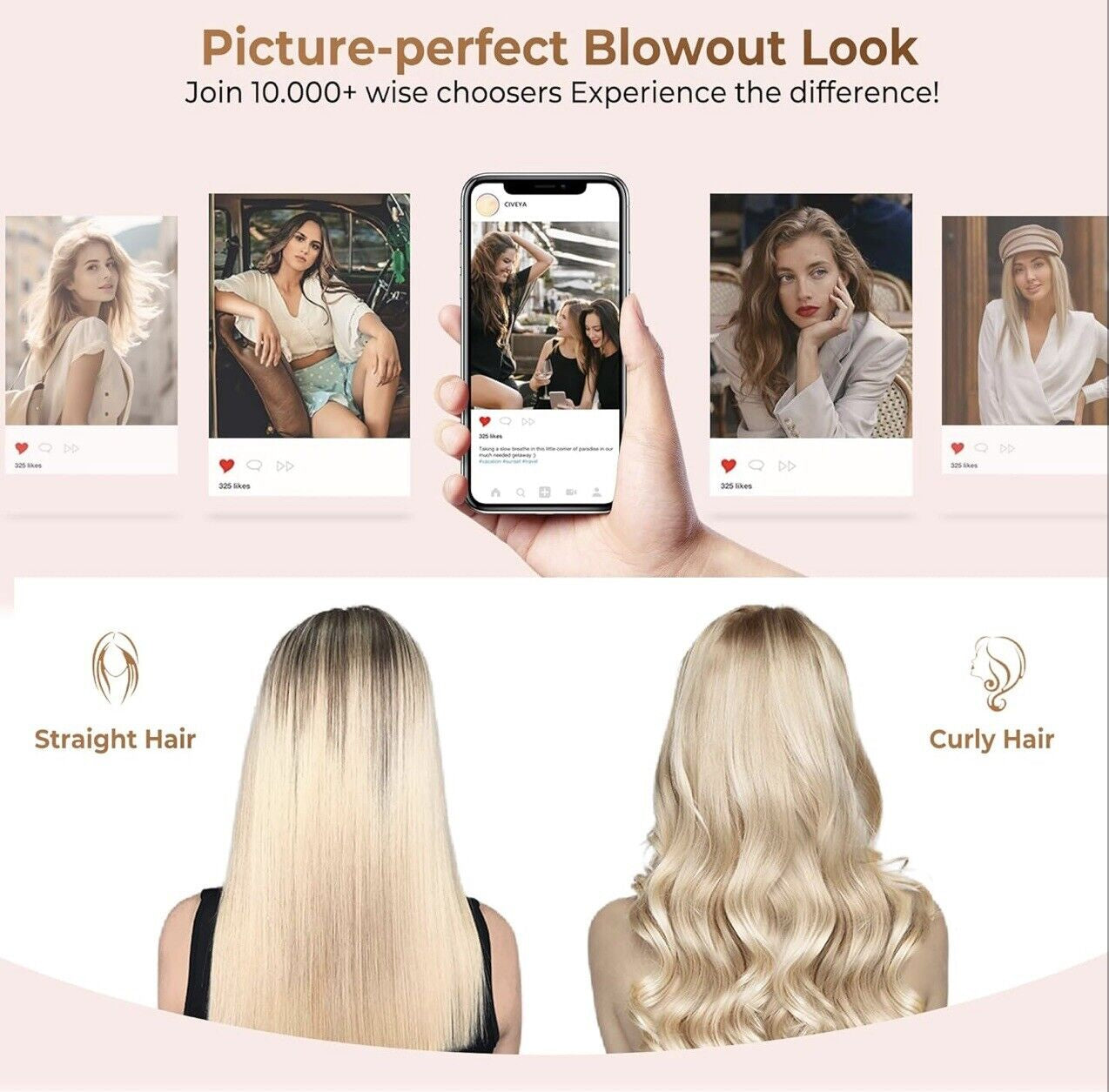 Thermal Brush 38MM Thermal Brush for Hair with LCD 120-210℃ round Curling Brush