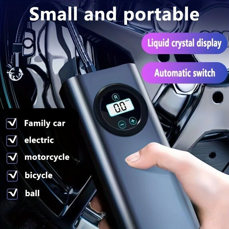 Car Tyre Inflator Cordless Digital USB Rechargeable Tire Air Compressor Pump UK