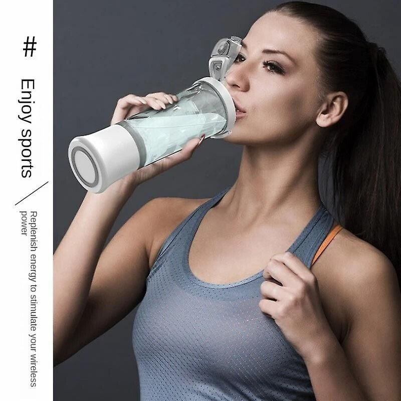 600ML Portable Mini Blender USB Rechargeable Juicer Cup Bottle Smoothie (White)
