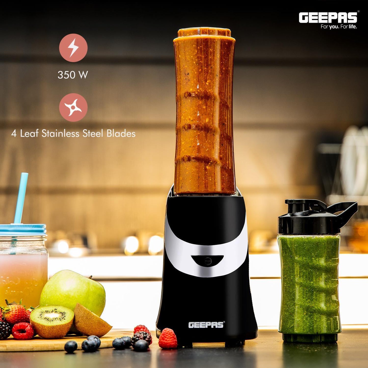 Personal Blender Smoothie Milkshake Maker Mini Travel Blender 2 Tritan Bottles