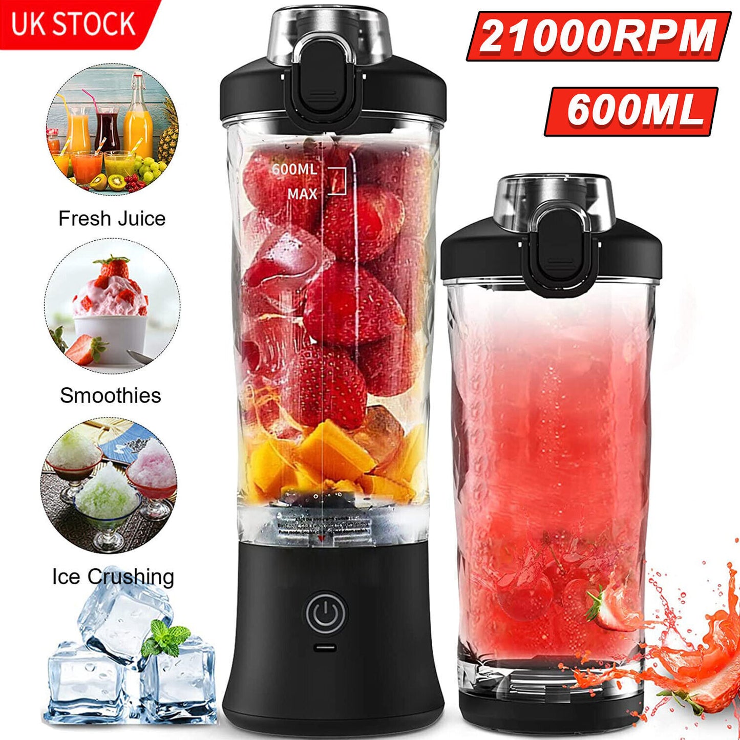 600Ml Electric Mini Juice Maker Portable Blender Smoothie Juicer Fruit Machine