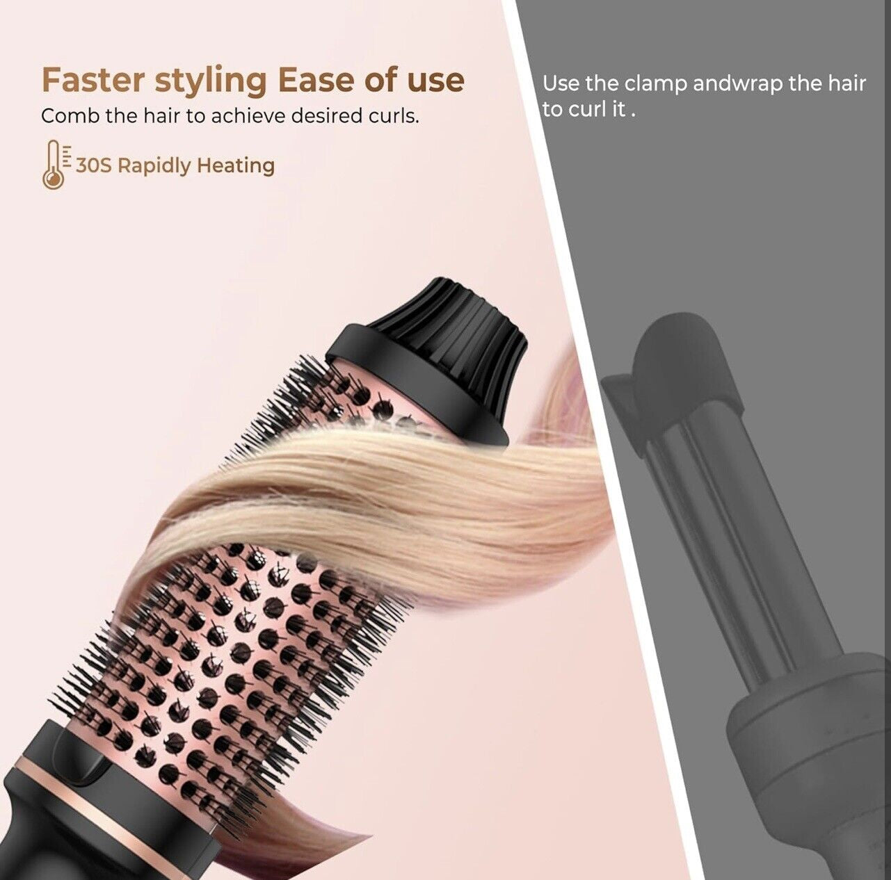 Thermal Brush 38MM Thermal Brush for Hair with LCD 120-210℃ round Curling Brush