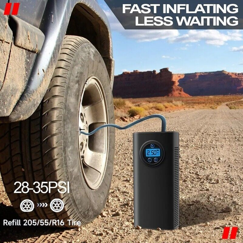 Car Tyre Inflator Cordless Digital USB Rechargeable Tire Air Compressor Pump UK