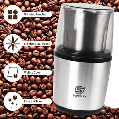 SUPERLEX Electric Coffee Grinder Easy Operation / Clean Milling Nut Bean Spice