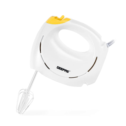 7-Speed White Turbo Hand Mixer with Whisk Attachment