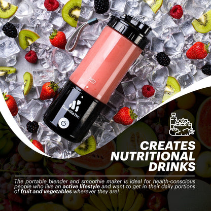 Guerillatec Portable Blender USB Rechargeable, 420Ml Mini Smoothie Maker - Gym