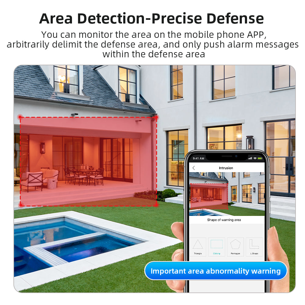 8MP Dual Len Wireless IP Camera WIFI Outdoor CCTV PTZ Smart Home Security IR Cam