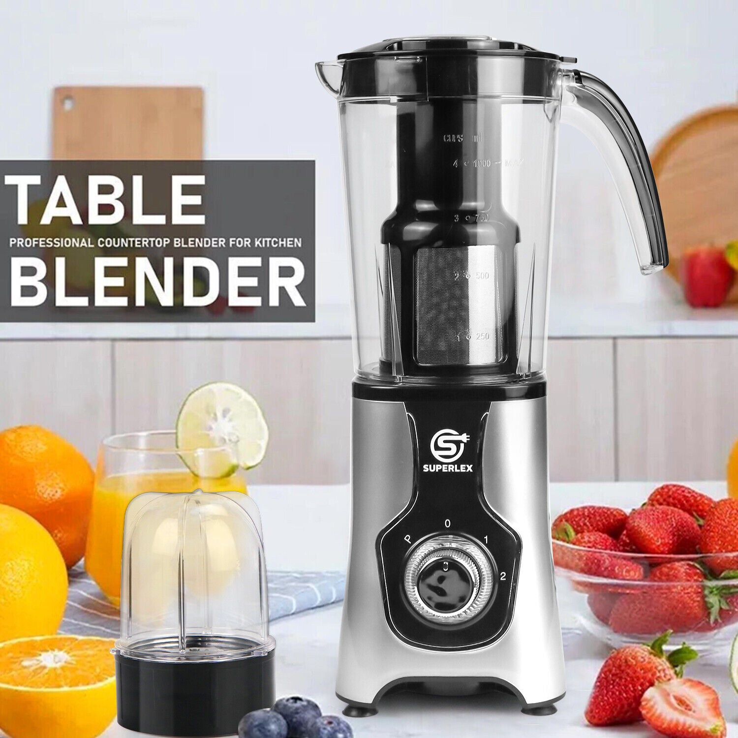 SUPERLEX 6-IN-1 Jug Blender Milkshake, Ice Crusher, Smoothies Maker, Fruit Juice