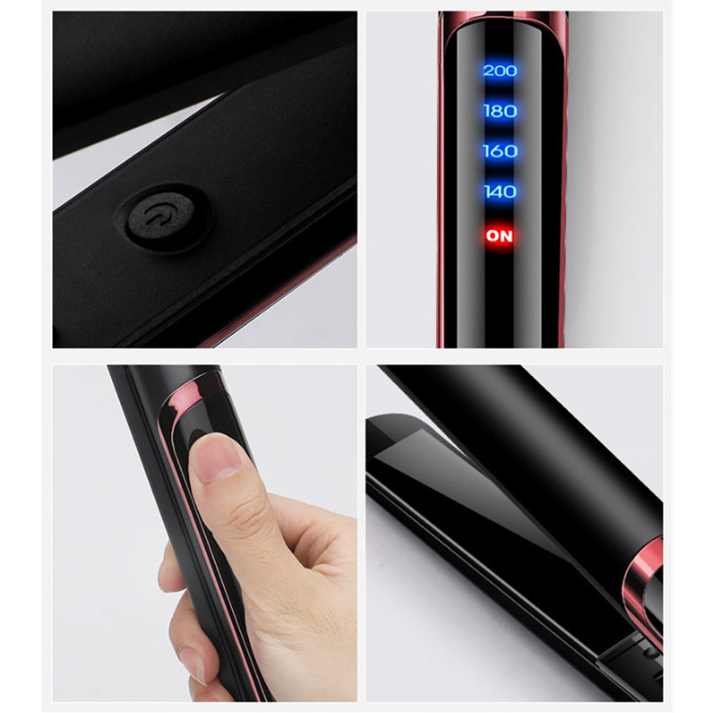2 in 1 Hair Straighteners Ceramic Plates Straightener Curler Salon Hair Styler