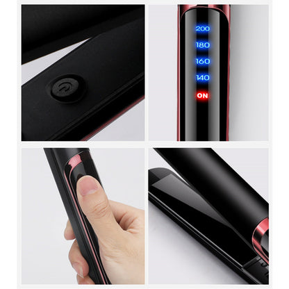 2 in 1 Hair Straighteners Ceramic Plates Straightener Curler Salon Hair Styler