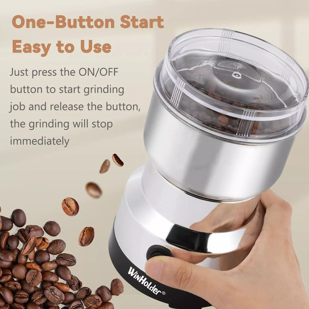 New Stainless Steel Electric Coffee Bean Grinder Nut Seed Herb Grind Spice Crusher Mill Blender With 4 Blades
