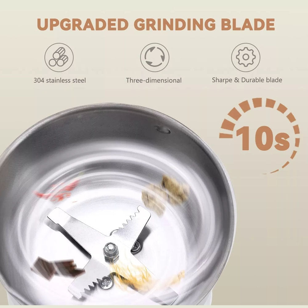 New Stainless Steel Electric Coffee Bean Grinder Nut Seed Herb Grind Spice Crusher Mill Blender With 4 Blades