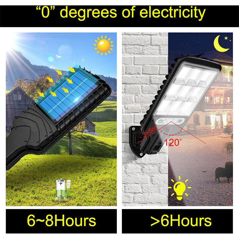 6000W LED Solar Street Wall Light PIR Motion Sensor Security Outdoor Garden Lamp