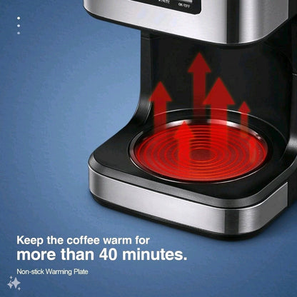 Coffee Maker, Filter Coffee Machine with Timer, 1.5L Programmable Drip Coffee Maker, 40Min Keep Warm & Anti-Drip System,