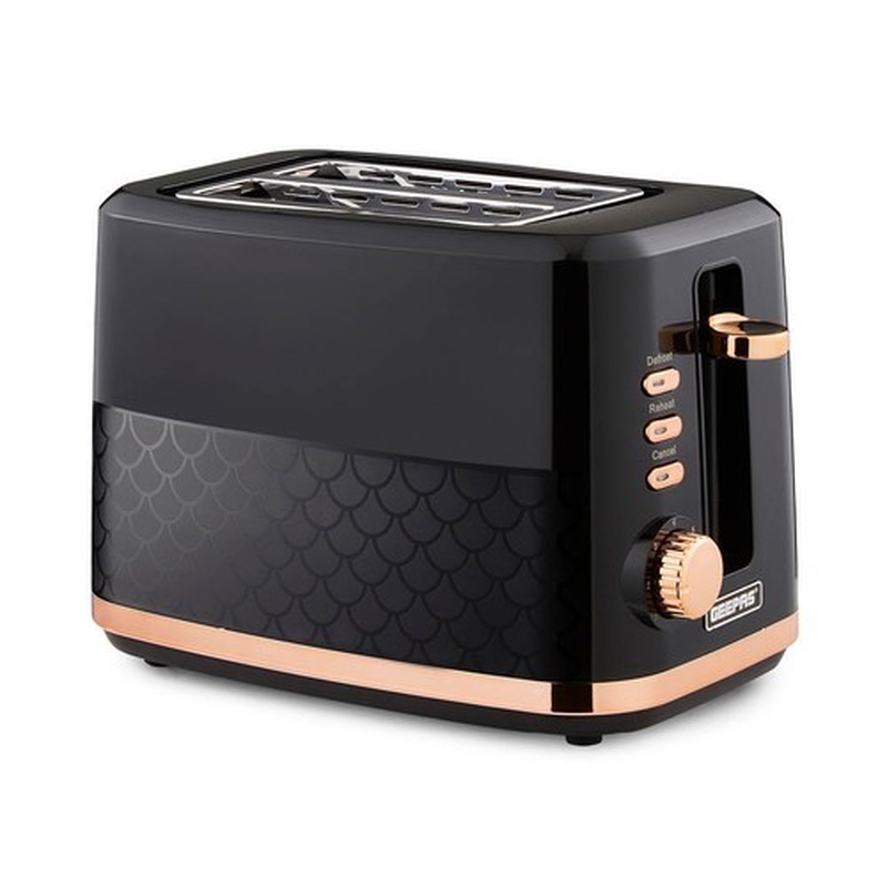 2 Slice Bread Toaster 7 Browning Levels Black Aurora Collection