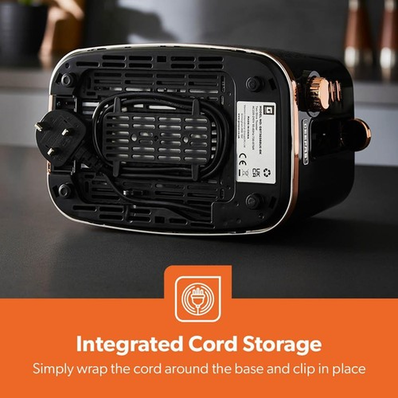 2 Slice Bread Toaster 7 Browning Levels Black Aurora Collection