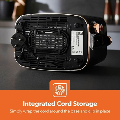2 Slice Bread Toaster 7 Browning Levels Black Aurora Collection