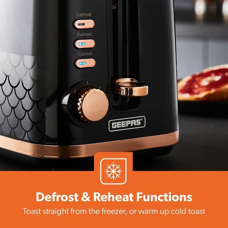 2 Slice Bread Toaster 7 Browning Levels Black Aurora Collection