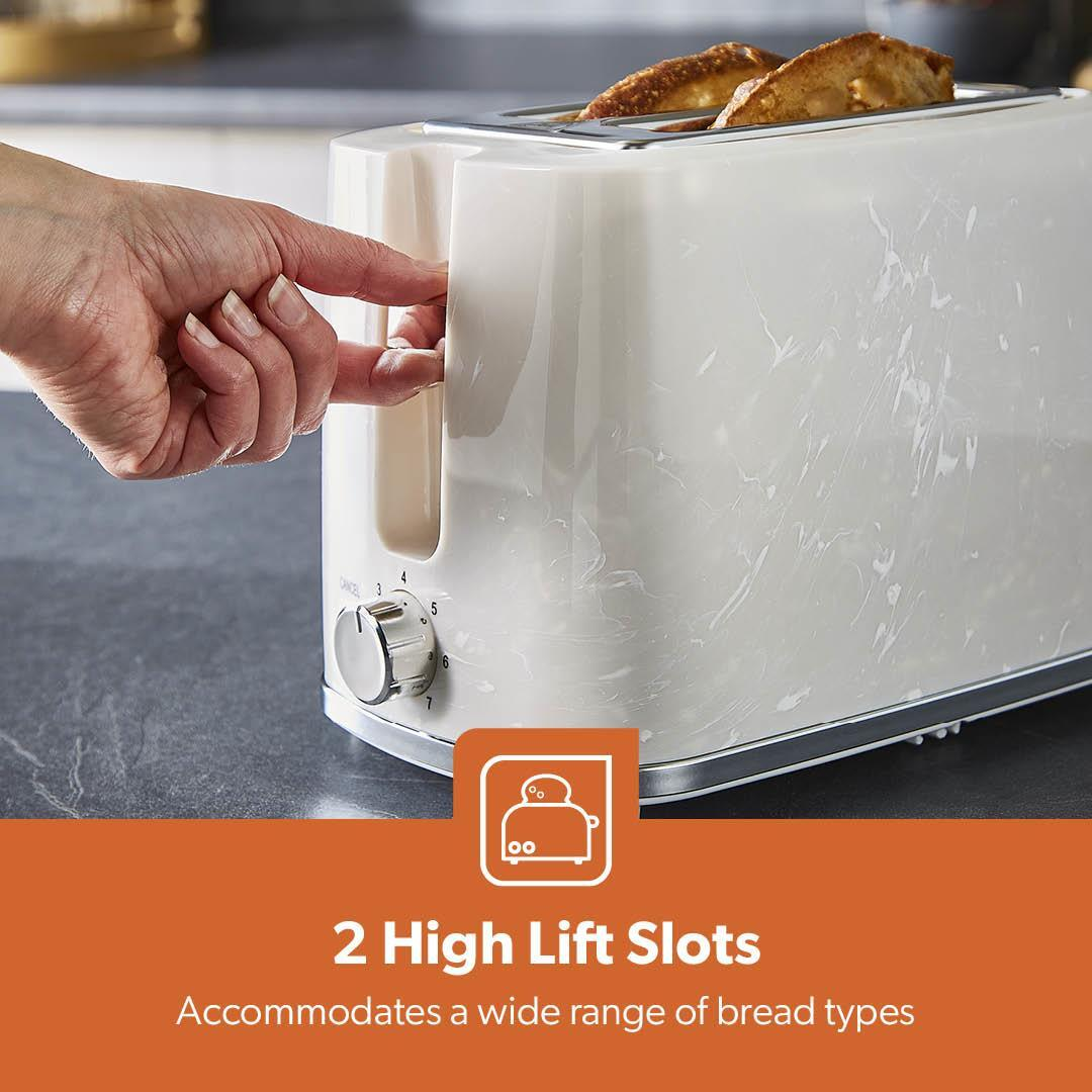 2 Slice Bread Toaster 7 Level Browning Control Crumb Tray Skye Collection