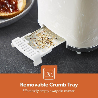 2 Slice Bread Toaster 7 Level Browning Control Crumb Tray Skye Collection