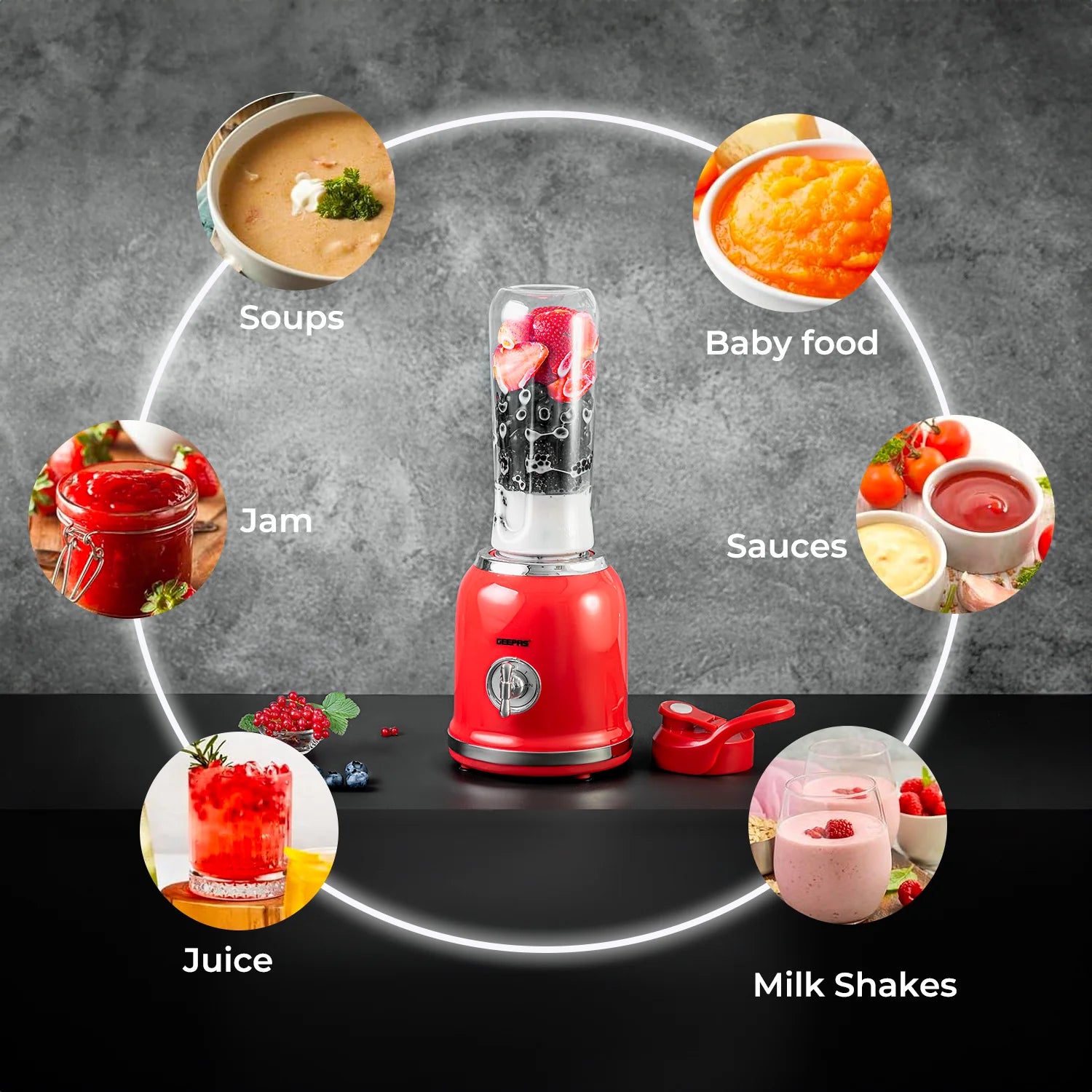 2-In-1 Portable Two-Speed Retro Personal Blender (300W)