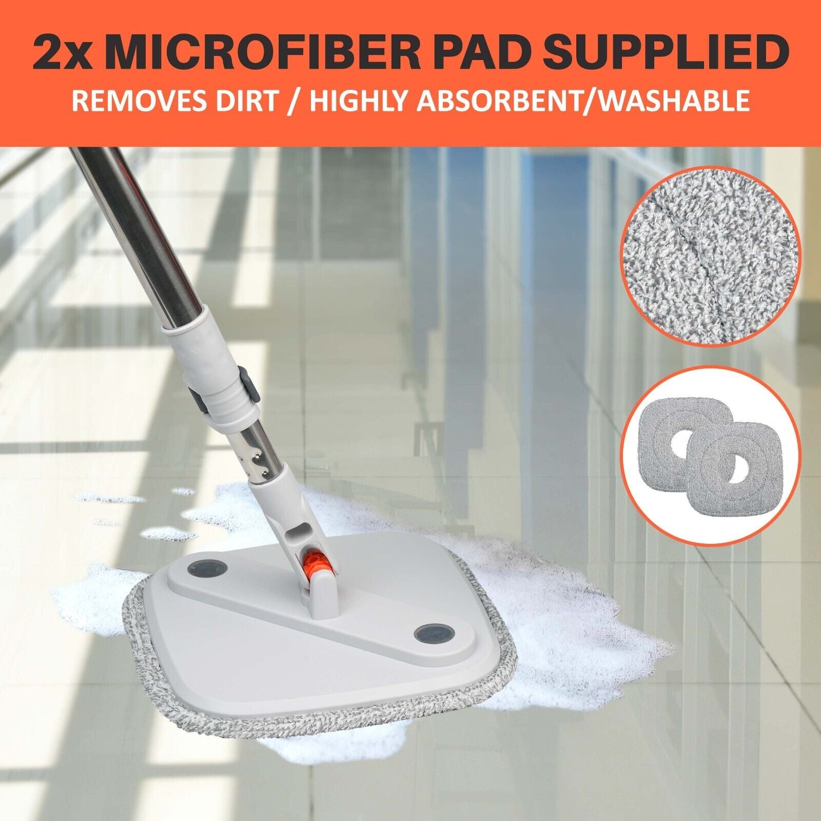 Self-Cleaning 360-Degree Rotate Spin Microfiber Mop and Bucket Set Washing Dry