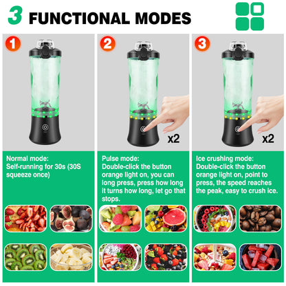 Portable Blender Smoothie Maker 6000ML Rechargeable Fruit Mixer Mini Juicer NEW
