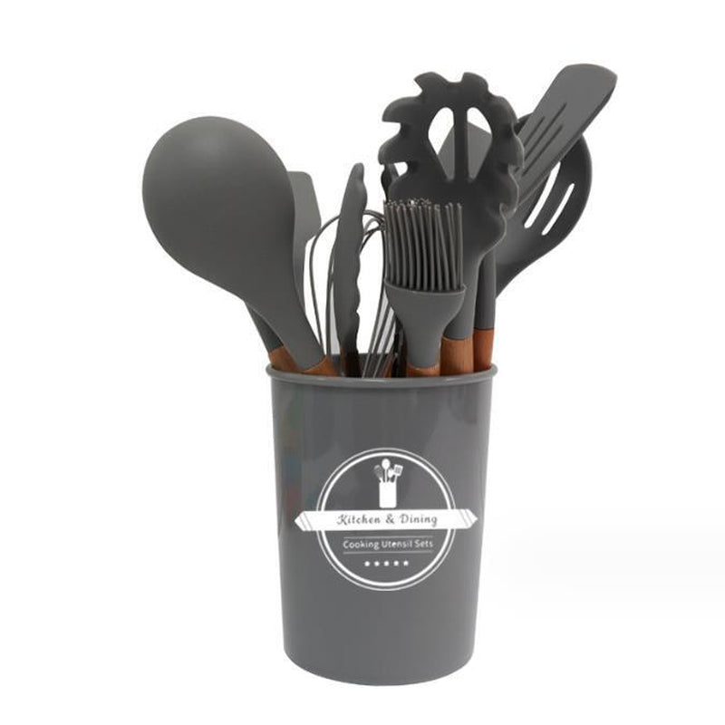 Kitchen Utensil Set 12-Pcs Silicone Heat Resistant Kitchen Cookware Gadget Tools
