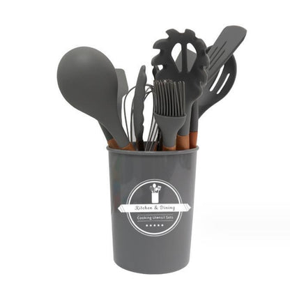 Kitchen Utensil Set 12-Pcs Silicone Heat Resistant Kitchen Cookware Gadget Tools