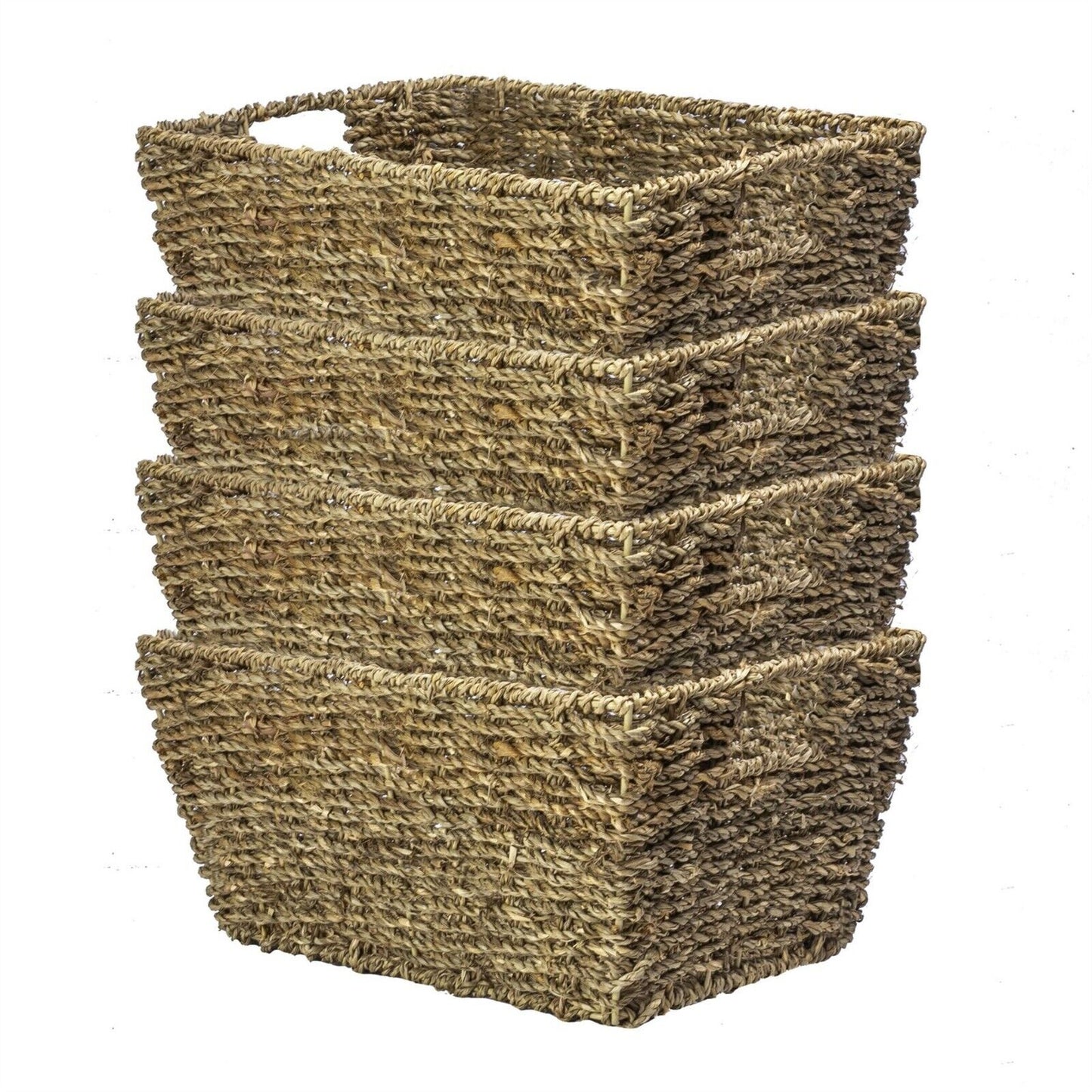 Natural Seagrass Storage Basket - Set of 4 Eco-Friendly Woven Basket | M&W