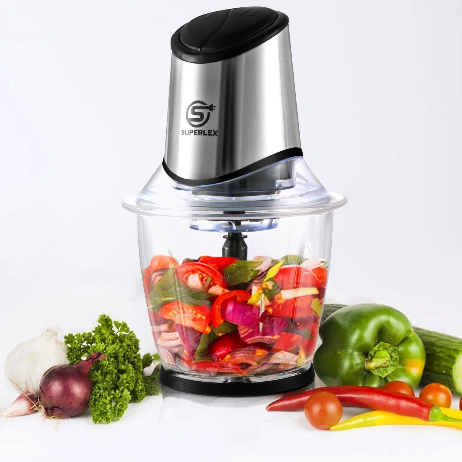 Mini Chopper Electric Blender& Food Processor Glass Mixer Garlic Spices Grinder