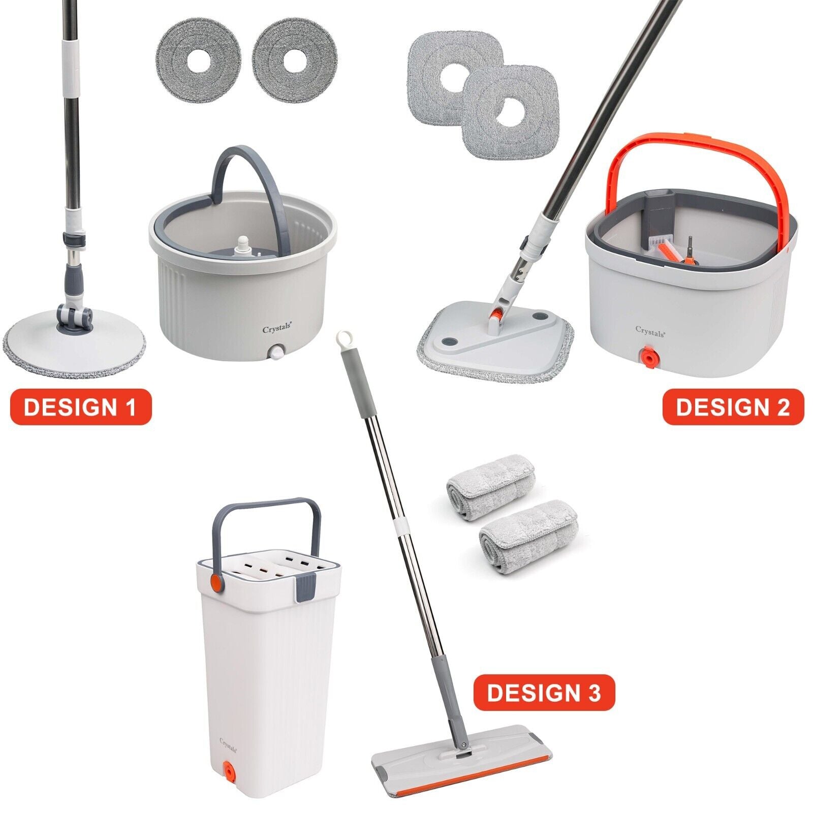 Self-Cleaning 360-Degree Rotate Spin Microfiber Mop and Bucket Set Washing Dry