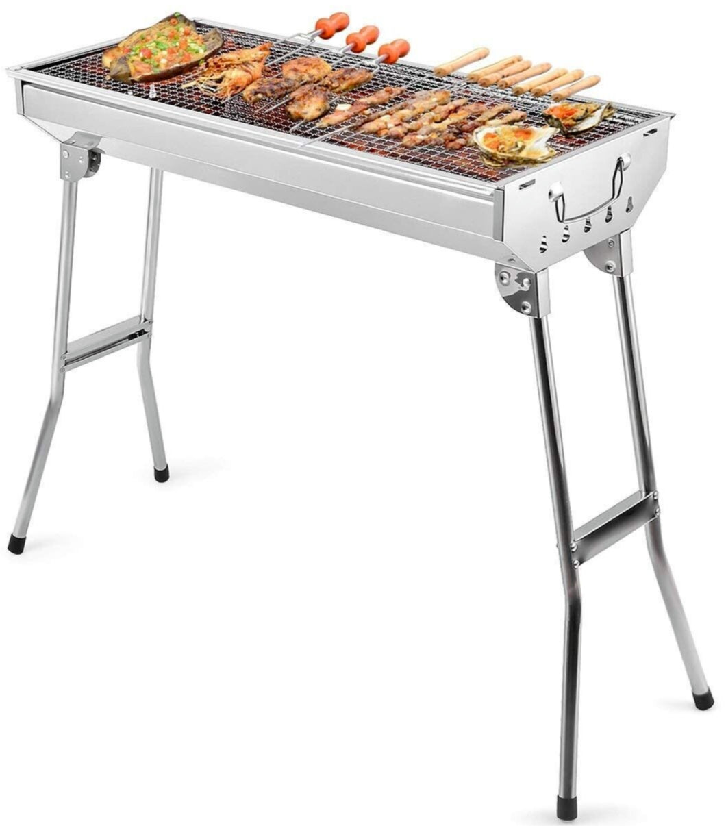 FOLDING BBQ CHARCOAL GRILL BARBECUE STOVE STAINLESS STEEL OUTDOOR CAMPING PICNIC