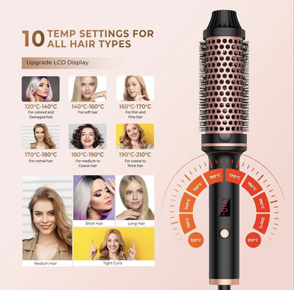 Thermal Brush 38MM Thermal Brush for Hair with LCD 120-210℃ round Curling Brush
