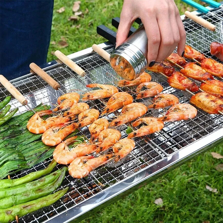 FOLDING BBQ CHARCOAL GRILL BARBECUE STOVE STAINLESS STEEL OUTDOOR CAMPING PICNIC