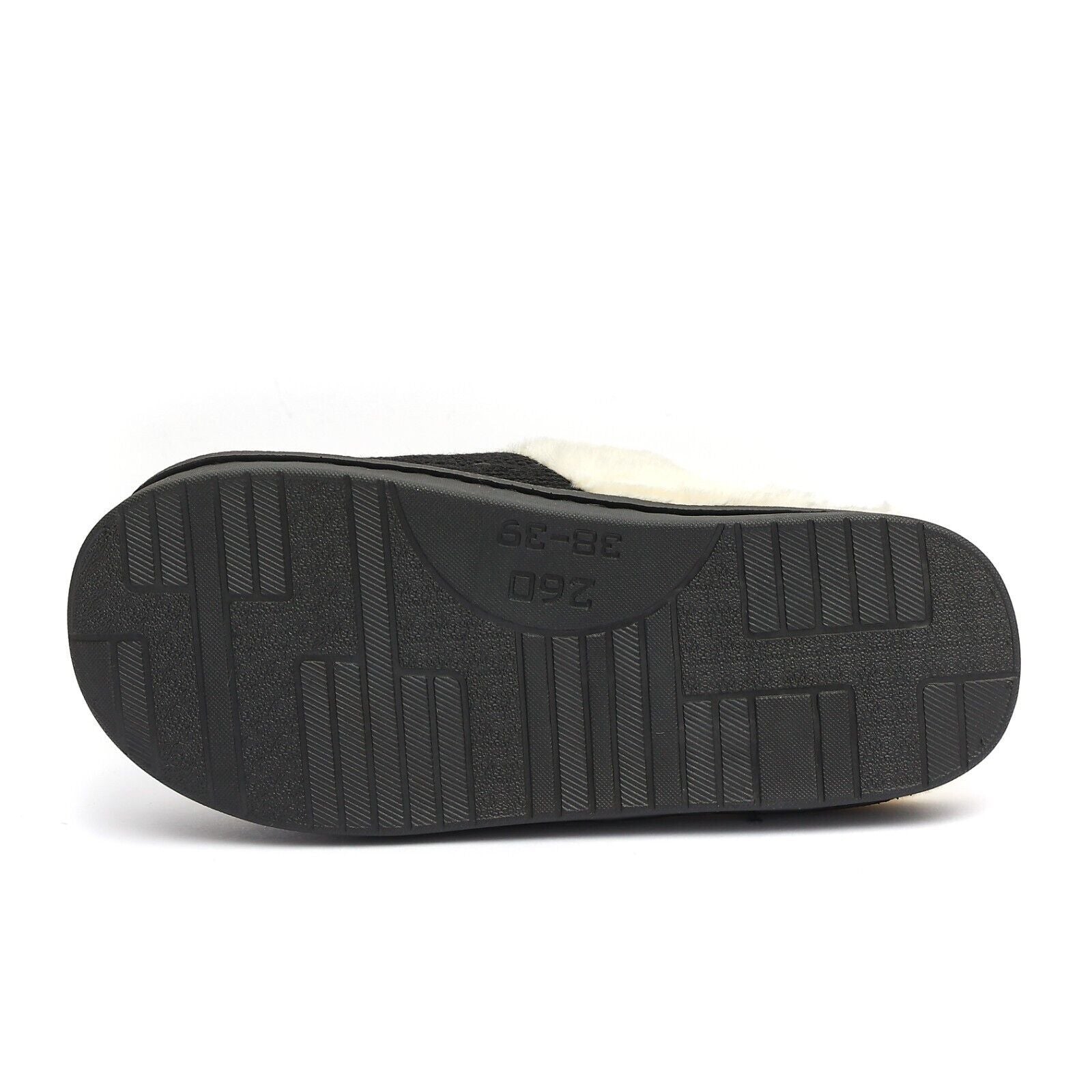 LADIES WOMENS WARM FAUX FUR LINED COMFY HARD SOLE OUTDOOR SLIPPERS SHOES SIZE