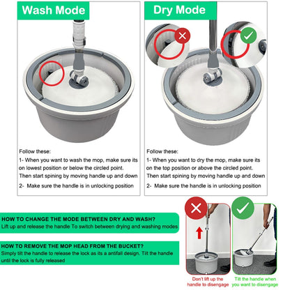 Self-Cleaning 360-Degree Rotate Spin Microfiber Mop and Bucket Set Washing Dry