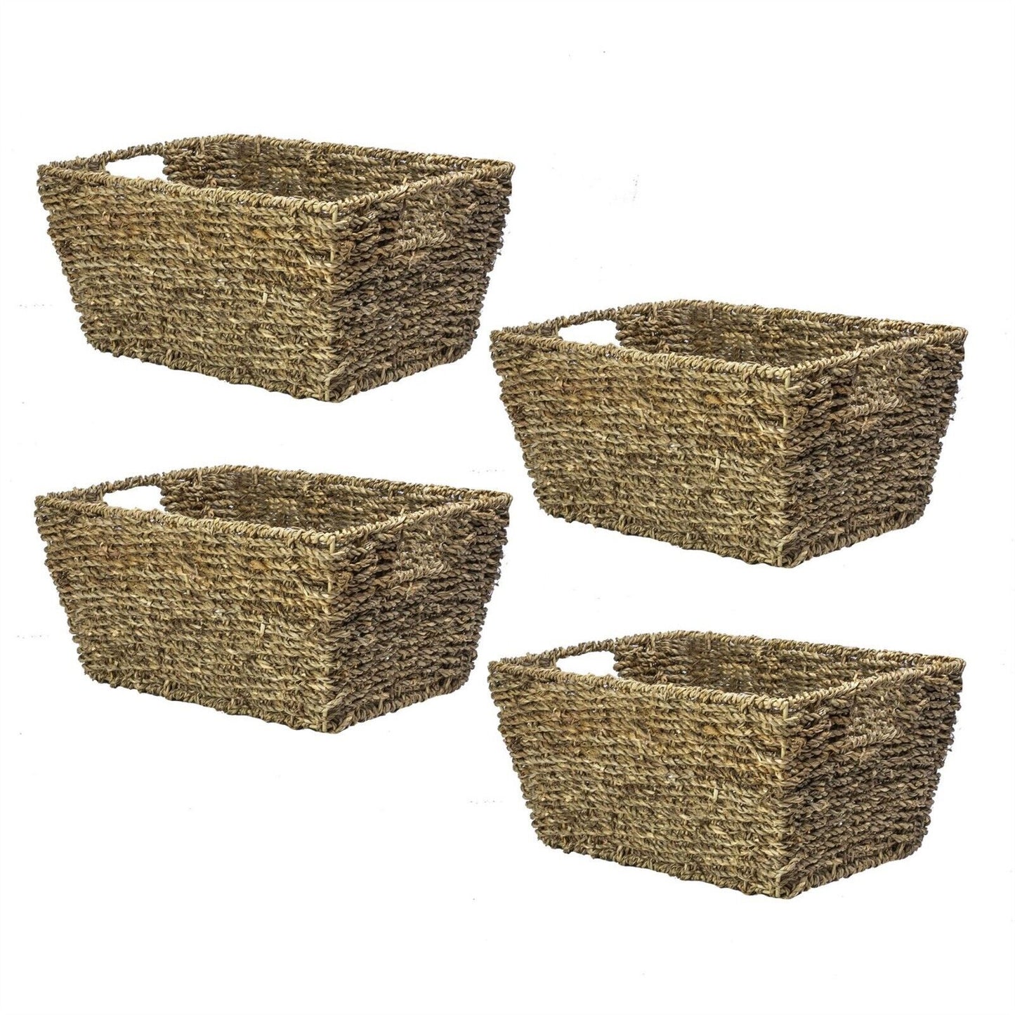Natural Seagrass Storage Basket - Set of 4 Eco-Friendly Woven Basket | M&W