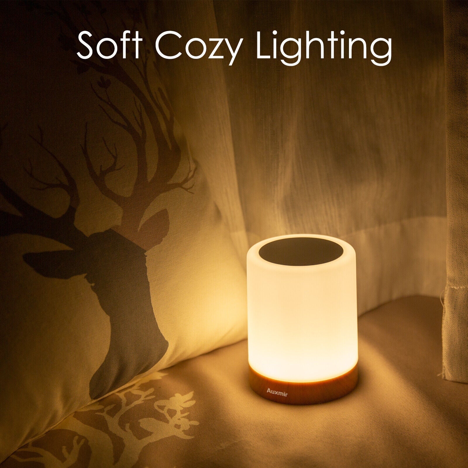 Night Light LED Touch Bedside Table Lamp Multi-Color Dimmable Chargeable