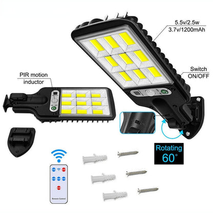 6000W LED Solar Street Wall Light PIR Motion Sensor Security Outdoor Garden Lamp