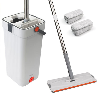 Self-Cleaning 360-Degree Rotate Spin Microfiber Mop and Bucket Set Washing Dry