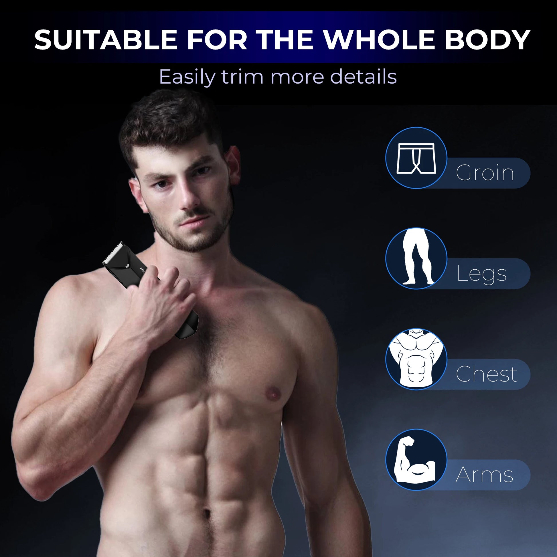 Body Hair Clippers Men Electric Hari Trimmer Sideburns Electric Shaver Wireless Hair Cutting Barber Cutting Machine